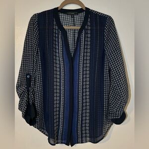 sanctuary Navy Blue Sheer Blouse